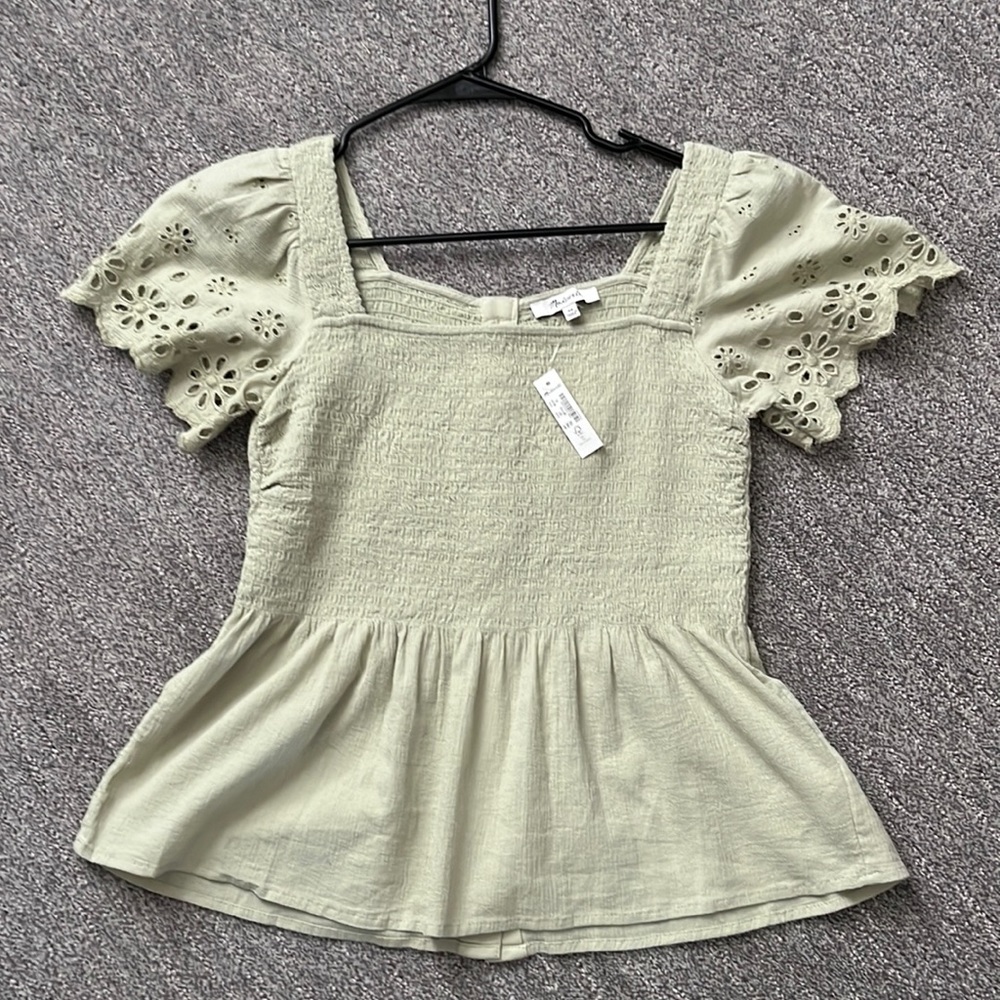 Madewell peplum top, XS
